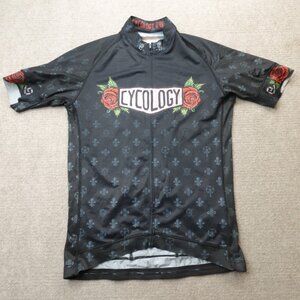 Cycology Womens Cycling Jersey 2XL Black Full Zip No Pleasure Without Pain